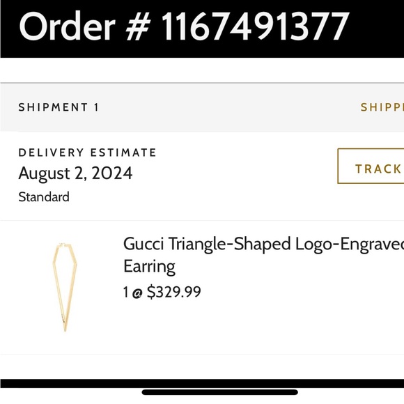 Gucci engraved earring. Never worn. - Picture 4 of 4